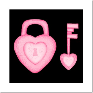 Heart of Padlock And Key Posters and Art